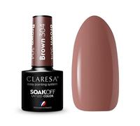 Claresa Esmalte de uñas UV LED Collection Hybrid Manicura Soak Off Nail Polish Color Marrón, n.º 304, 5 ml