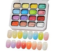 Esmalte Uñas Patting Gel | 16 Colores Degradado Alta Pigmentación - Paleta de Esmalte con Efecto Degradado - para Mujeres Principiantes Artistas en Casa Bodas Vacaciones
