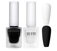 Esmaltes Semipermanentes de Uñas en Gel UV LED 12 ml - Negro - Blanco - 2 colores de esmalte en gel Jelly, para lámpara UV Soak-Off UV/LED, para principiantes, salón de manicura DIY en casa