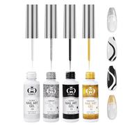 Esmaltes Semipermanentes para Uñas 4pcs 8ml Pintauñas Semipermanentes Gel Semipermanente Uñas Nail Art Gel Paint Nail Art Gel de Arte Lineal DIY