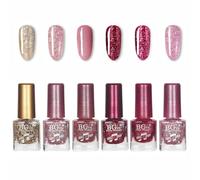 Esmaltes Semipermanentes Para Uñas Glitter 6 Color Esmalte De Uñas Brillante Con Purpurina Sin Uv Secado Rapido De Duradera Brillo Glitter Esmaltes De Uñas En Gel Para Principiantes Manicura