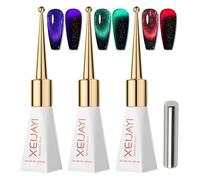 Esmaltes Semipermanentes Para Uñas Magnético, 3 Colores Juego De Esmaltes De Uñas De Gel 12d De Ojo De Gato Uv Gel Polish De Cat Eye Con Magnet Regalo Para Mujeres Diy, 10ml