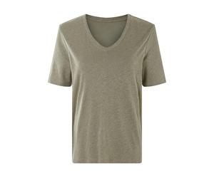 ESMARA® Camiseta de mujer con lino (verde, L(46/48))