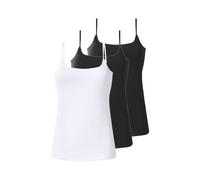 ESMARA® Camisetas de tirantes para mujer pack 3 (blanco y negro, M(42/44))