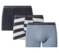 ESMARA MEN U.S. Grand Polo x Esmara Bóxers para hombre pack 3 (rayas/azul marino, 5/M)