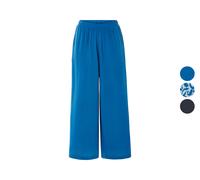 ESMARA® Pantalón ancho de mujer, con textura arrugada.