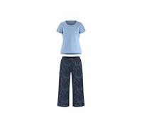 ESMARA® Pijama capri de mujer (azul claro/azul marino, S(38/40))