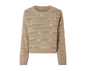 ESMARA® Suéter de punto de mujer en suave punto calado (beige, XS(34/36))