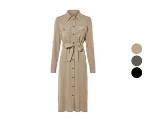 ESMARA® Vestido camisero de mujer, con aberturas laterales.