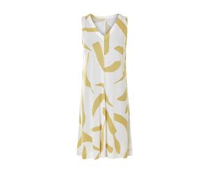 ESMARA® Vestido de lino para mujer (patrón/blanco, M(42/44))
