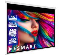 ESMART Economía EXR Pantalla Manual 135 cm Imagen 120 x 90 cm (59") | Formato 4:3 | Pantalla de proyección de proyector de Cine en casa Pantalla de Enrollable LCD LED