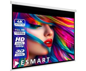 ESMART Economía EXR Pantalla Manual 257 cm Imagen 240 x 180 cm (118") | Formato 4:3 | Pantalla de proyección de proyector de Cine en casa Pantalla de Enrollable LCD LED
