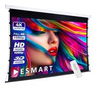 ESMART Economía EXT Tension-Leinwand 286 cm Imagen 240 x 135 cm (108") | Formato 16:9 | Control Remoto | Motor de Pantalla de proyección de proyector eléctrico de Cine en casa LCD LED