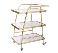 esmen 3-Tier Bar Cart Wine with Lockable Wheels, Business Serving & Meal Storage Table for Home Hotel(Weiß)