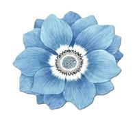 esmen Blue Print Area Rug Machine Washable, 23.6x23.6 Throw Carpet for Living Room Bedroom Dining Room Home Decor