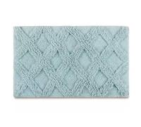 esmen Boho Geometric Diamond Striped Bath Mat, Shaggy Machine Washable Soft Floor Mat for Shower Bathroom Luxury Decor(BLU)