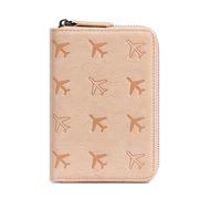 esmen Cartera con Cremallera Funda Protectora integrada for Guardar Documentos de Identidad, Organizador Pasaporte Viaje, Cartera for avión(Donker Blauw)