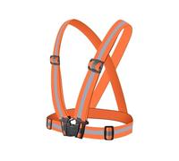 esmen Chaleco reflectante de alta visibilidad for ciclismo y carrera nocturna, chaleco de seguridad laboral con correas reflectantes.(Oranje)