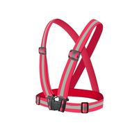 esmen Chaleco reflectante de alta visibilidad for ciclismo y carrera nocturna, chaleco de seguridad laboral con correas reflectantes.(Rot)