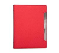 esmen Cuaderno de tapa dura cuero A5, carpeta 6 anillas con espiral, planificador diario negocios 200 páginas, Bloc notas papel grueso(Rot)