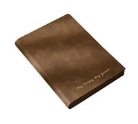 esmen Cuaderno Empresarial A5 de Tapa Blanda, 260 Páginas, Papel Grueso 100 G, Diseño Retro Lámina Dorada, Planificador Mensual y A Rayas(Bruin)