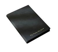 esmen Cuaderno Empresarial A5 de Tapa Blanda, 260 Páginas, Papel Grueso 100 G, Diseño Retro Lámina Dorada, Planificador Mensual y A Rayas(Noir)