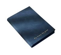 esmen Cuaderno Empresarial A5 de Tapa Blanda, 260 Páginas, Papel Grueso 100 G, Diseño Retro Lámina Dorada, Planificador Mensual y A Rayas(Blu)