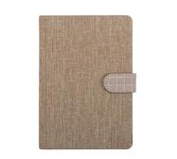 esmen Cuaderno planificador con cubierta de lino algodón, manual viaje y diario suministros escolares, Bloc notas 350g, papelería(Bruin)