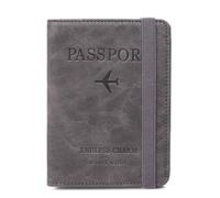 esmen Funda Protectora for Pasaporte, Bolsa for, for Guardar Tarjetas de identificación, Billetes avión internacionales, Documentos Viaje, Tarjetero(Grey)