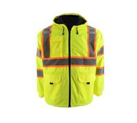 esmen High Visibility Reflective Jacket with Fleece Liner, Warm Safety Work Jacket for Women & Girls, Multiple Pockets(Yellow A,2xl)