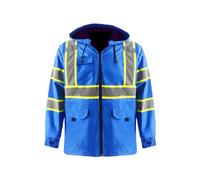 esmen High Visibility Reflective Jacket with Fleece Liner, Warm Safety Work Jacket for Women & Girls, Multiple Pockets(Blue A,4XL)