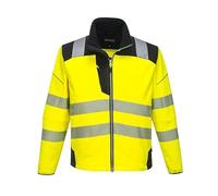esmen High Visibility Softshell Reflective Jacket, Men's Work Safety Jacket with Pockets & Zippers, Durable Workwear Coat(Geel,M)