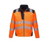 esmen High Visibility Softshell Reflective Jacket, Men's Work Safety Jacket with Pockets & Zippers, Durable Workwear Coat(Oranje,L)