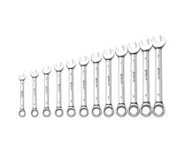 esmen Llave Combinada de Doble Uso con Trinquete, 6-32mm, Juego Herramientas Combinado, Boca Curva, Longitud Extendida(12 wrenches)