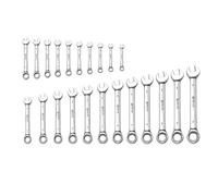 esmen Llave Combinada de Doble Uso con Trinquete, 6-32mm, Juego Herramientas Combinado, Boca Curva, Longitud Extendida(22 wrenches)