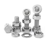 esmen M8 M10 2 uds Perno Hexagonal 316 Juego de Tornillos y Tuercas de Acero Inoxidable Juego de Tuercas y Arandelas de Tornillo extendidas