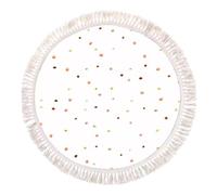 esmen Round Tassel Boho Area Rug Thick Plush Floor Mat for Bedroom Bedside Living Room Study Reading Area Home Decor(Weiß,200CM)