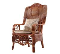 esmen Vintage Rattan Lounge Chair, Outdoor Patio Armchair for Bedroom Reading Lounge Balcony Relaxation