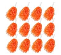 ESMENATZLS 12-200 piezas de pompones de animadora con asa 20g Pompones de animadora para fiesta, club, deporte, bola de animación para adultos y niños (naranja, 12 piezas)