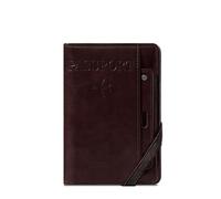 ESMENATZLS Funda de piel sintética para pasaporte de negocios con RFID para mujeres y hombres, multifunción, para tarjetas bancarias, accesorios de viaje, café, Talla única