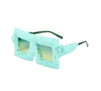 ESMENATZLS Gafas de sol de felpa de gran tamaño, suaves y esponjosas, con marco cuadrado, para fiestas, Navidad, Halloween, gafas novedosas (C8)