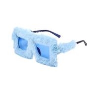 ESMENATZLS Gafas de sol de felpa de gran tamaño, suaves y esponjosas, con marco cuadrado, para fiestas, Navidad, Halloween, gafas novedosas (C10)