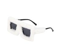 ESMENATZLS Gafas de sol de felpa de gran tamaño, suaves y esponjosas, con marco cuadrado, para fiestas, Navidad, Halloween, gafas novedosas (C14)