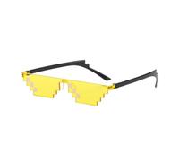 ESMENATZLS Gafas de sol de mosaico, juguete de truco, gafas de vida para matón, gafas de sol Pixel negro, mosaico, chistes geniales, juguetes divertidos (C6)