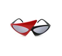 ESMENATZLS Gafas de sol triangulares asimétricas con contraste verde y rosa, estilo hip-hop, para decoración de fiestas (A 03)