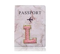 ESMENATZLS Moda pasaporte cubierta protectora bordado carta patrón viaje pasaporte titular regalo pu cuero tarjeta caso cubierta unisex, A 1475 (L), One size