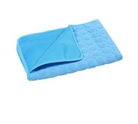 ESMENATZLS Tapete refrescante de verano para perros y gatos, manta transpirable para mascotas, cama de verano lavable para perros pequeños, medianos y grandes (tela de malla azul, S 50 x 40 cm)