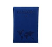 ESMENATZLS The World Map - Funda para pasaporte con estampado en caliente, diseño de avión simple para mujeres y hombres, funda de viaje para pasaporte, regalo de boda, Azul oscuro., Talla única