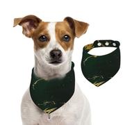 Esmeralda Verde Profundo Tonos Tierra Dorado Mármol,Pañuelos de algodón para Perros, Bufandas Ajustables para Mascotas,M