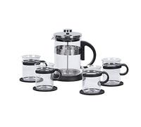 Esmeyer 199 - 810 9 Piezas de té/café Set Bristol, Tetera, Cristal, Negro, 30 x 30 x 19 cm